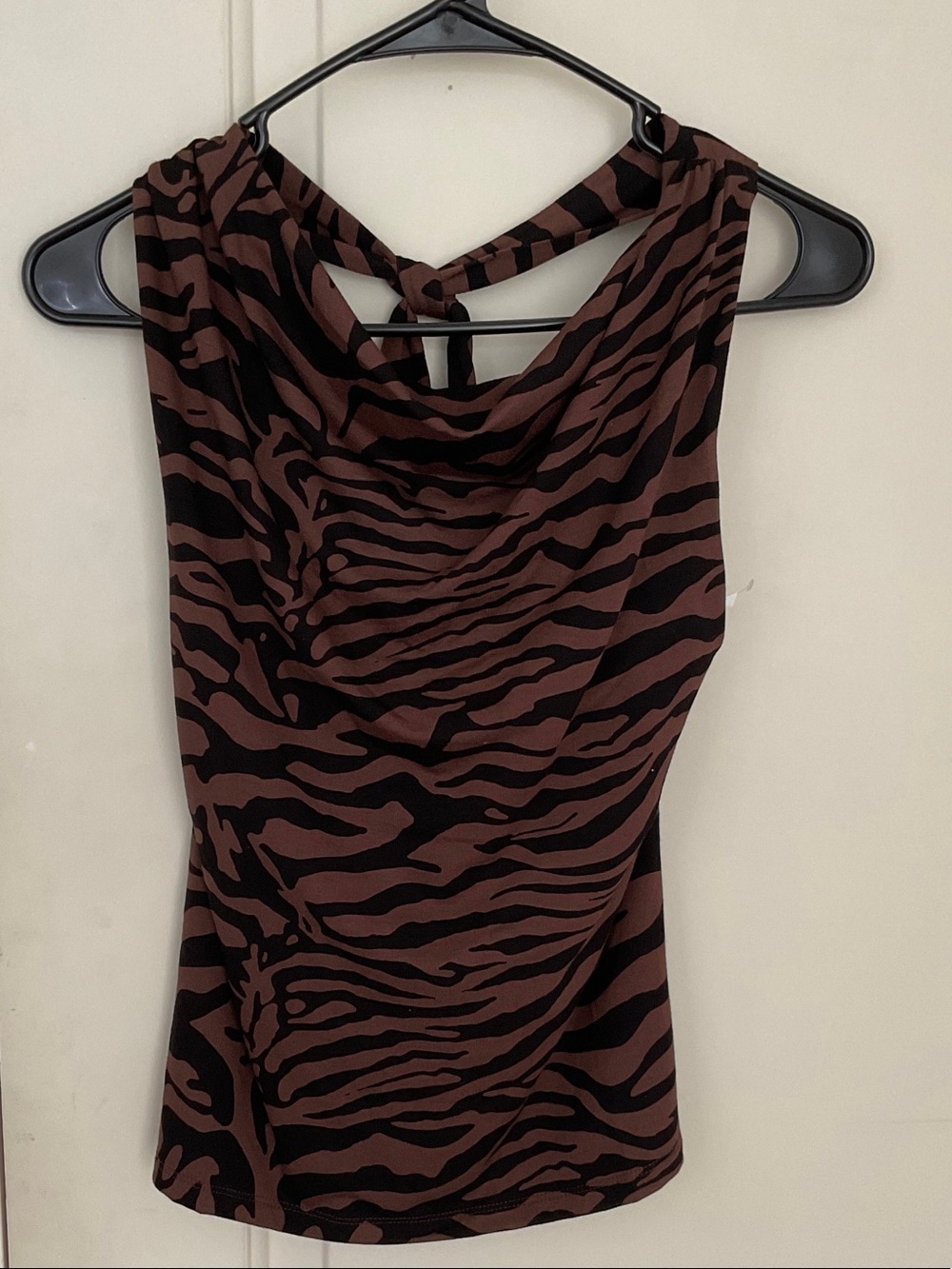Old Navy Brown and Black One-Shoulder Zebra Print Dress